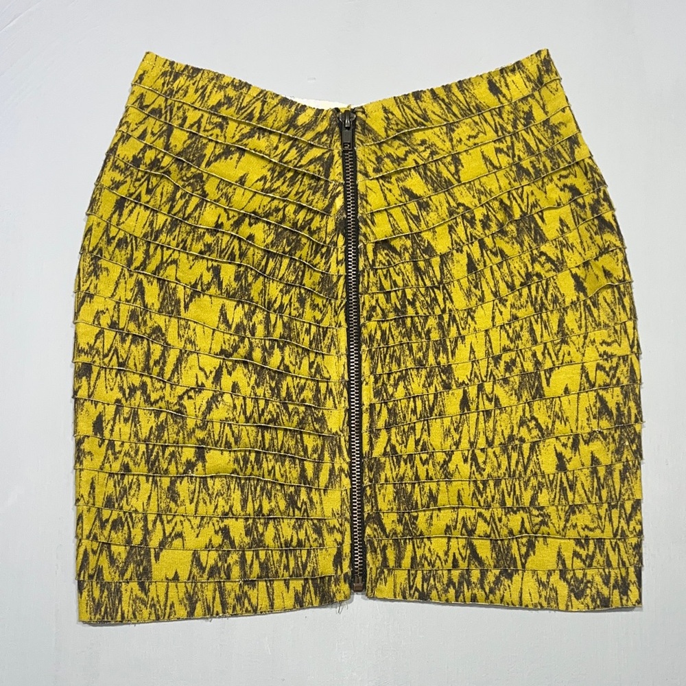 Knit Mini Skirt Chartreuse sz XS